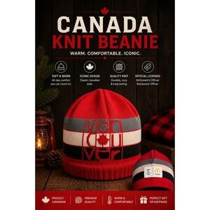 Vancouver 2010 Olympic Beanie McDonald's Official Licensed Canada Made Knit Hat